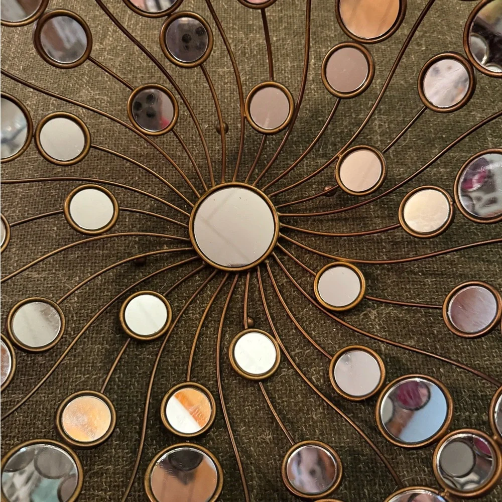 Artistic Bronze and Silver Mirror Wall Decor 12 inch across 5 inch depth